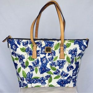 Dooney & Bourke Blue Bogainvillea Floral Tote Bag